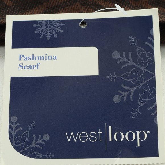 WestLoop Pashmina Scarf • 22x66 • Brown Paisley • NWT - Picture 8 of 13